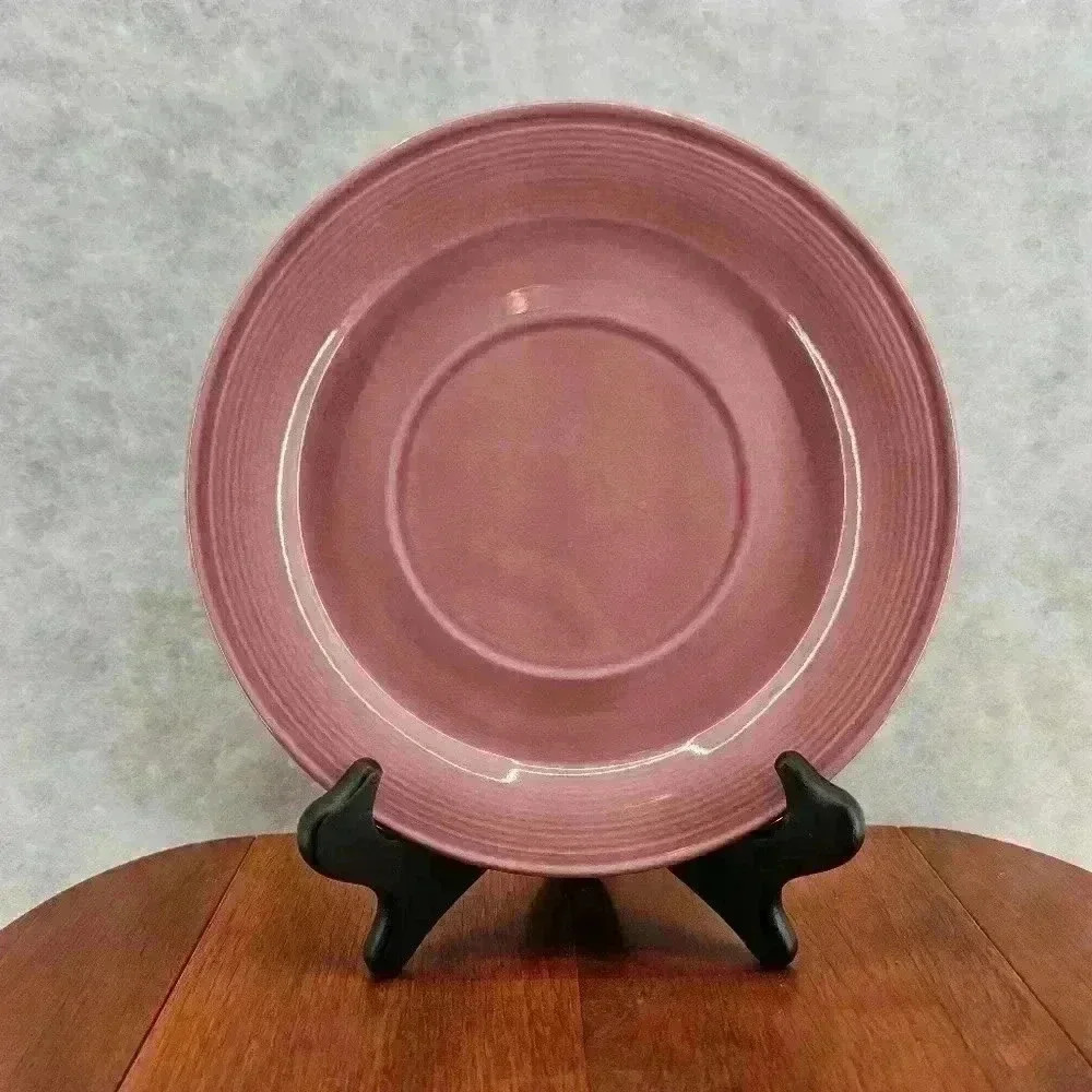 Nancy‎ Calhoun Saucer 6-1/4" Dark Rose Crackle Glaze Japan Preowned